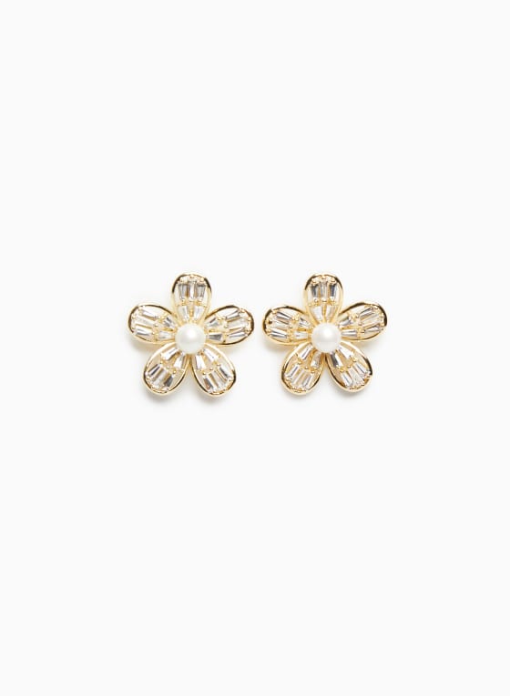 Floral Button Earrings