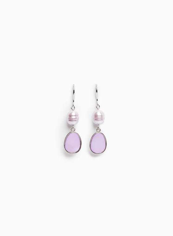 Pearl & Resin Pendant Earrings