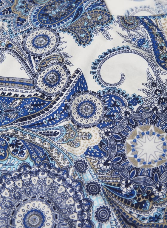 Paisley Print Ruffle Sleeve Top