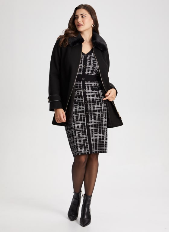 Stretch Wool Blend Coat