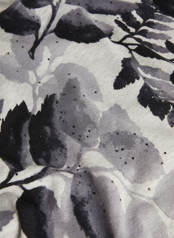 Long Sleeve Leaf Print Top