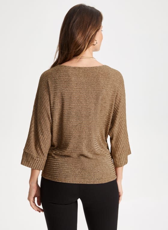 3/4 Dolman Sleeve Rib Knit Top