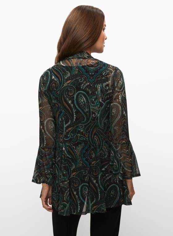Paisley Print Open Front Top