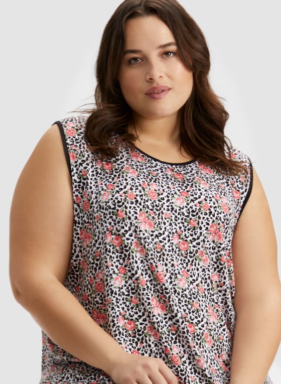 Rose & Animal Print Nightgown