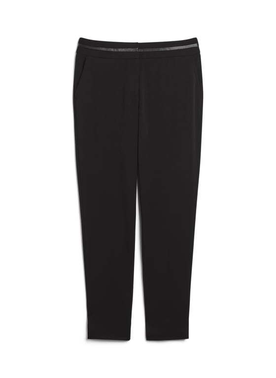 Vegan Leather Detail Pants