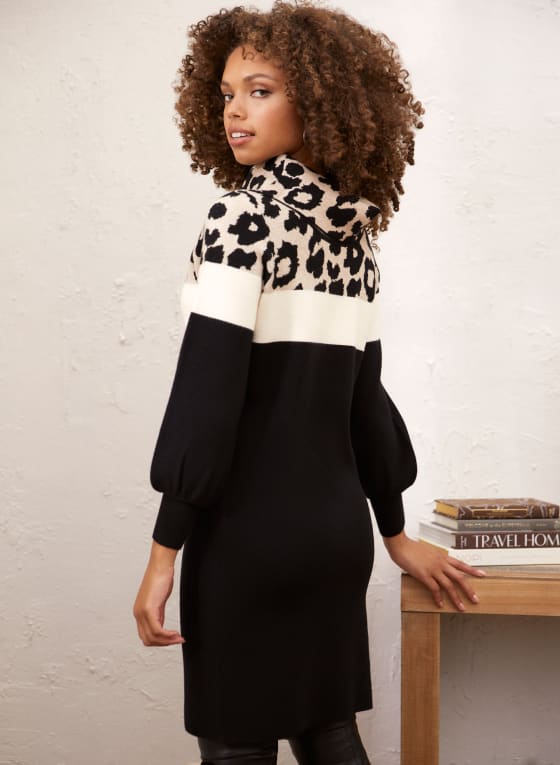 Animal Print Colour Block Dress