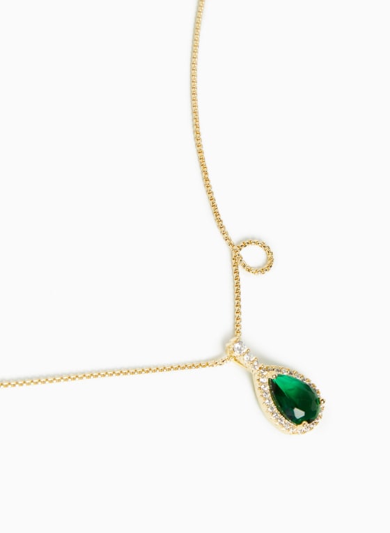 Teardrop Jewel Pendant Necklace