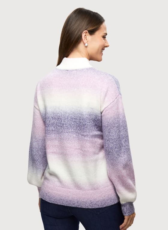 Mock Neck Gradient Sweater