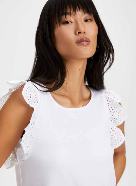 Eyelet Cap Sleeve Tee