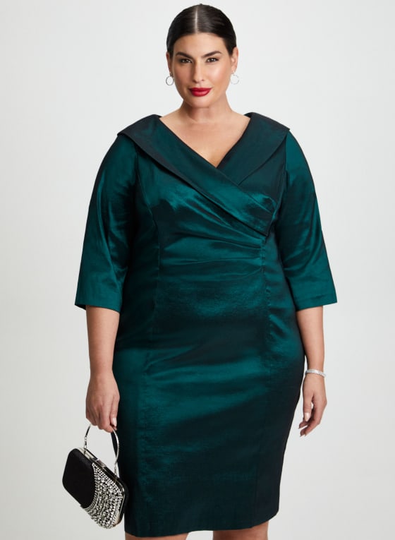 Wrap-Style Taffeta Dress