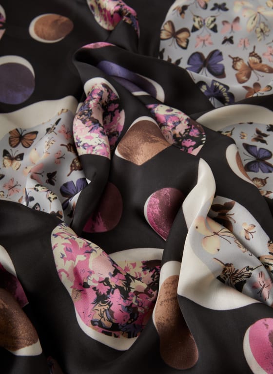 Butterfly & Circle Print Scarf