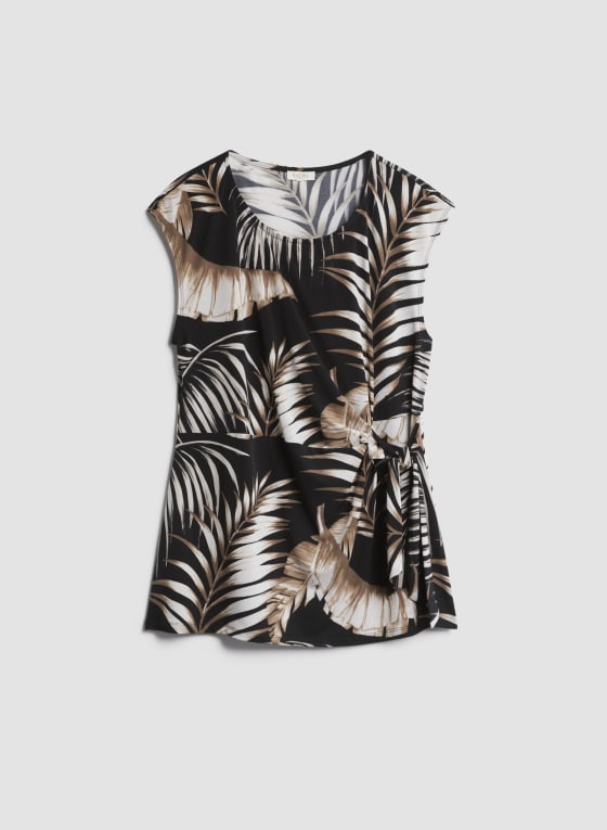 Palm Leaf Print Sleeveless Top