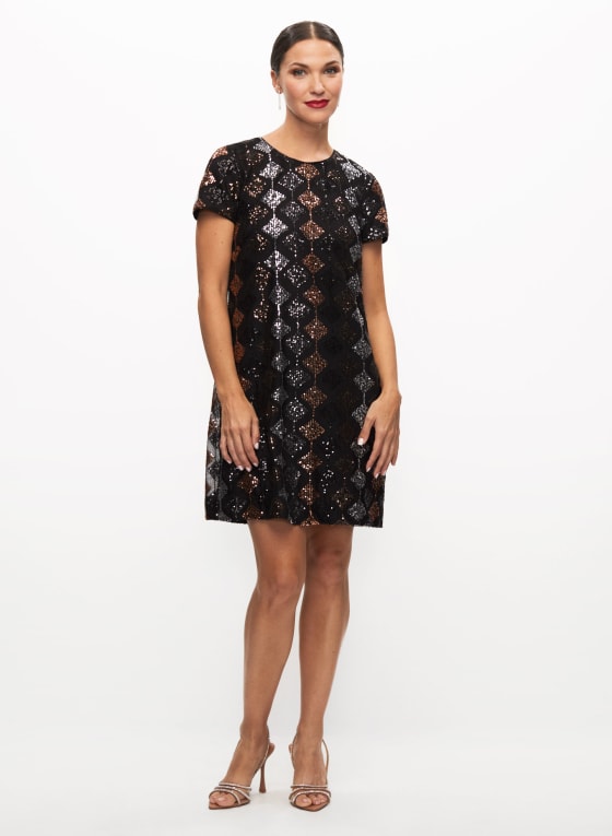 Diamond Motif Sequin Dress