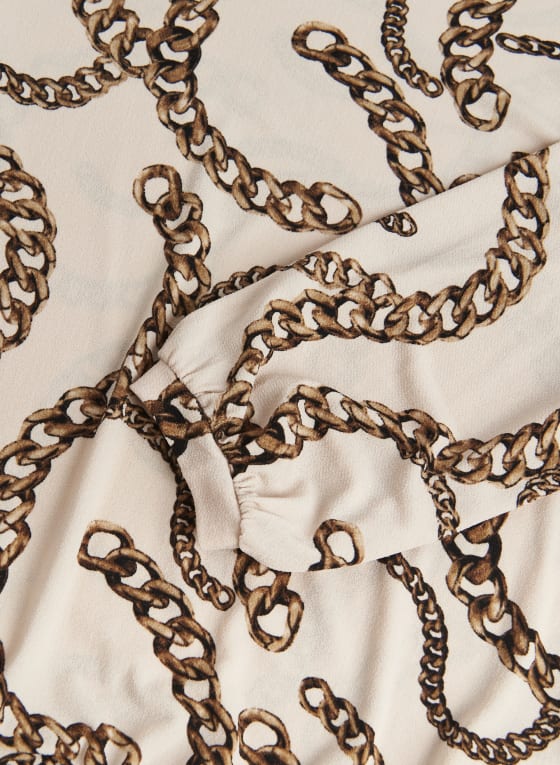 Chain Print 3/4 Sleeve Top
