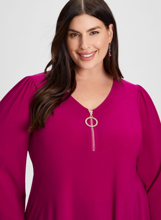 Zip Detail Tunic Top