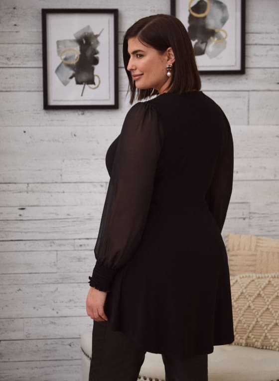 Asymmetric Puff Sleeve Tunic