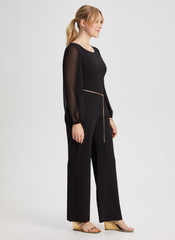 Wide Leg Belted Jumpsuit