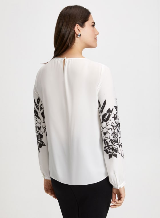 Floral Print Popover Blouse