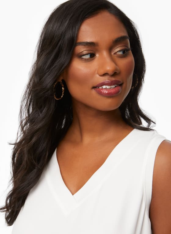 Sleeveless V-Neck Blouse