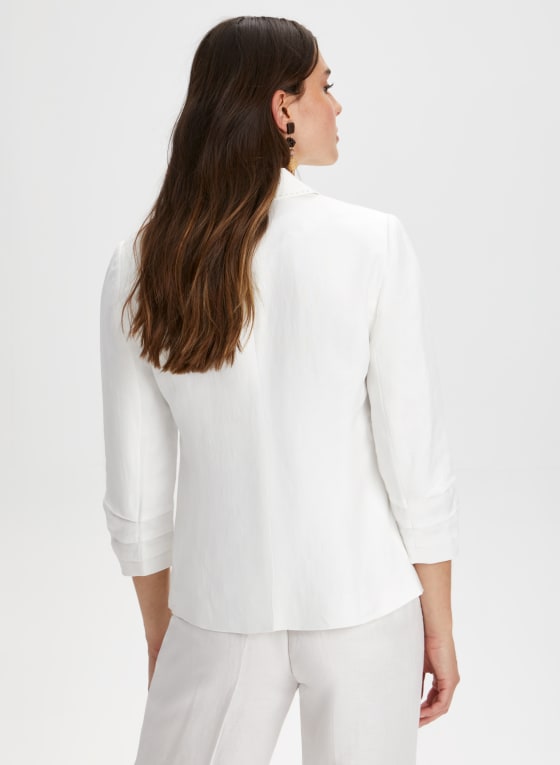 Linen Button Front Blazer