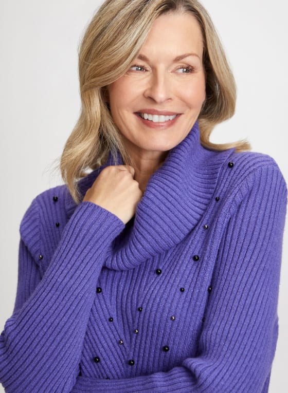 Cowl Neck Stud Detail Sweater