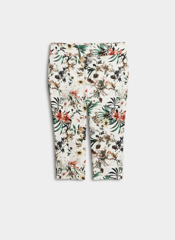 Tropical Floral Print Capris