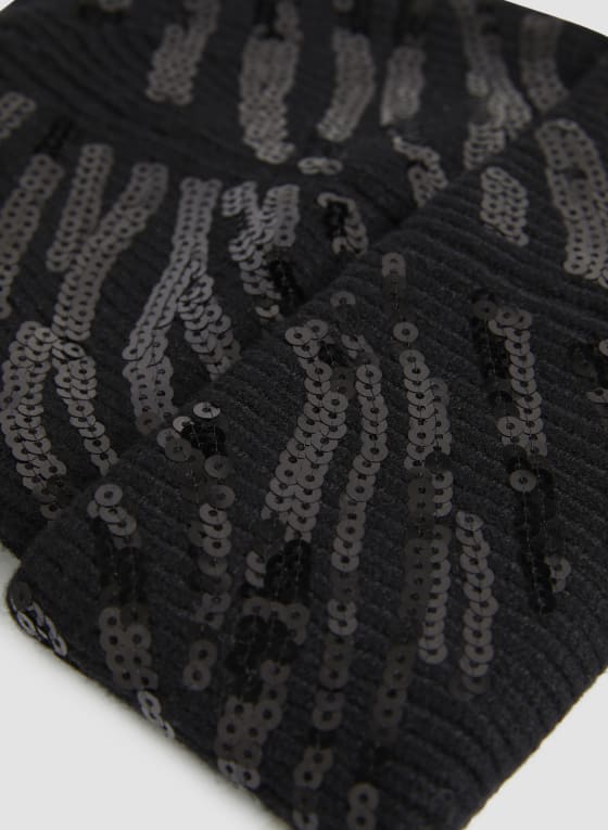 Sequin Zebra Motif Toque