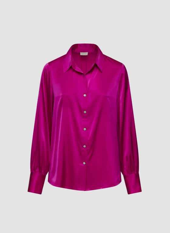 Satin Rhinestone Detail Blouse