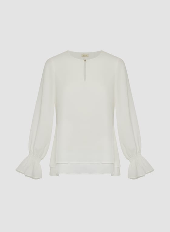 Long Sleeve Double Layer Blouse