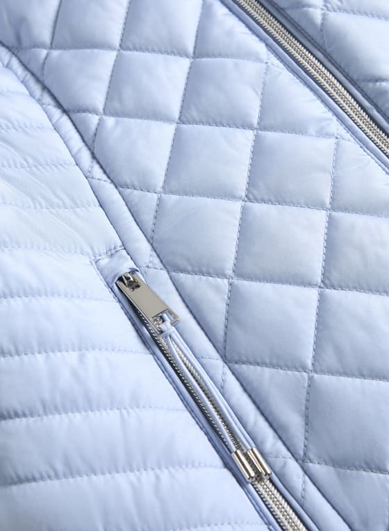 Quilted Zip Front Coat