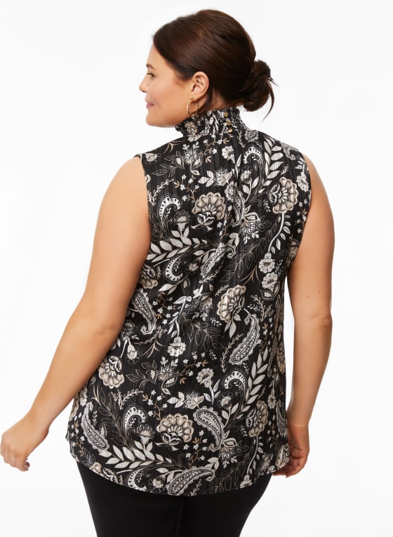 Sleeveless Paisley Motif Top
