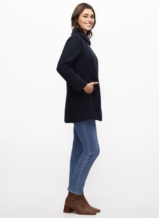 Stretch Wool Blend Coat