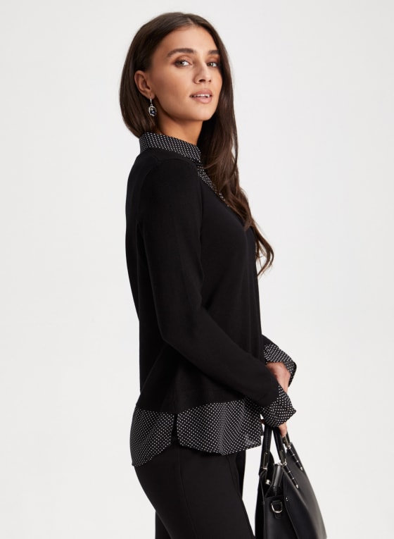 Dot Motif Fooler Sweater