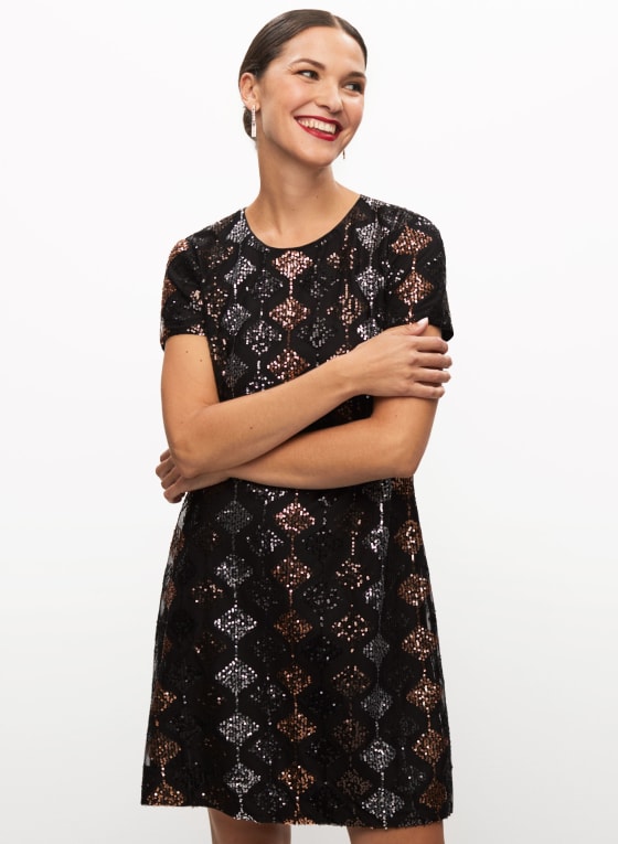 Diamond Motif Sequin Dress