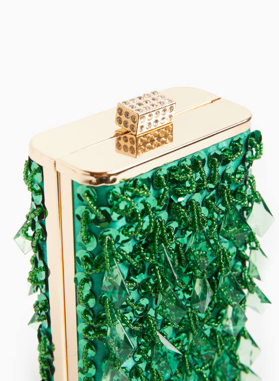 Bead & Sequin Detail Box Clutch