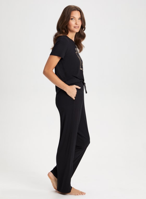 Pull-On Wide Leg Pyjama Pants