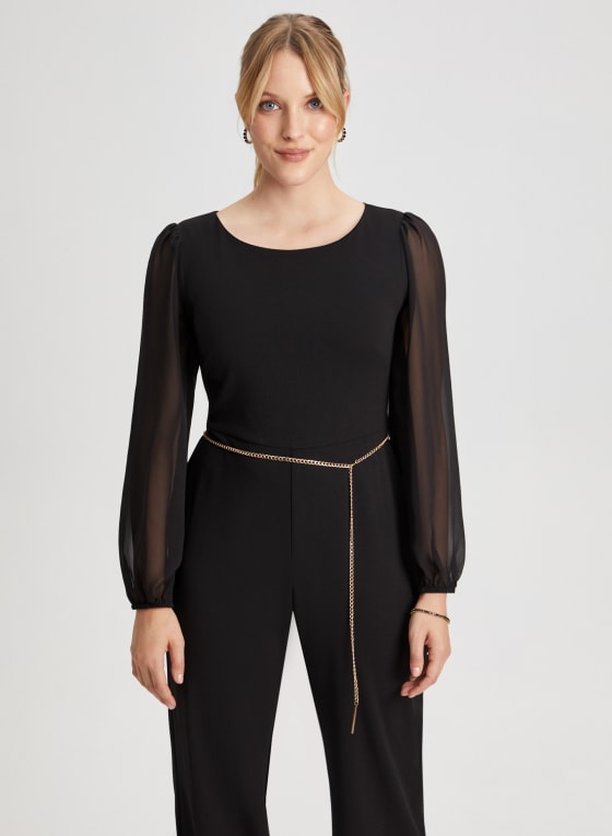 Wide Leg Belted Jumpsuit