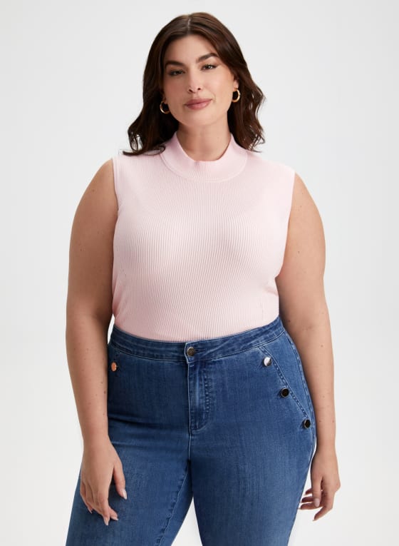 Sleeveless Mock Neck Sweater
