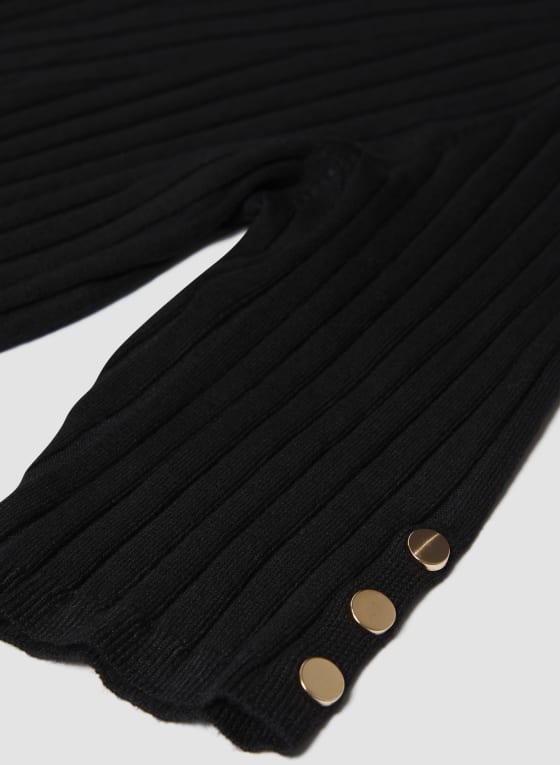 Short Sleeve Rib Knit Sweater