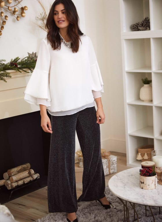 Flowy Blouse With Flared Sleeves