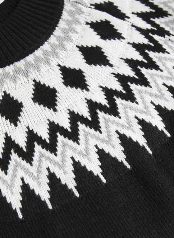 Diamond Pattern Sweater Dress