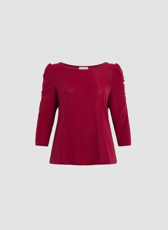 Sleeve Detail Glitter Top