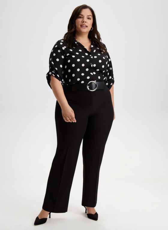 Polka Dot Asymmetrical Blouse