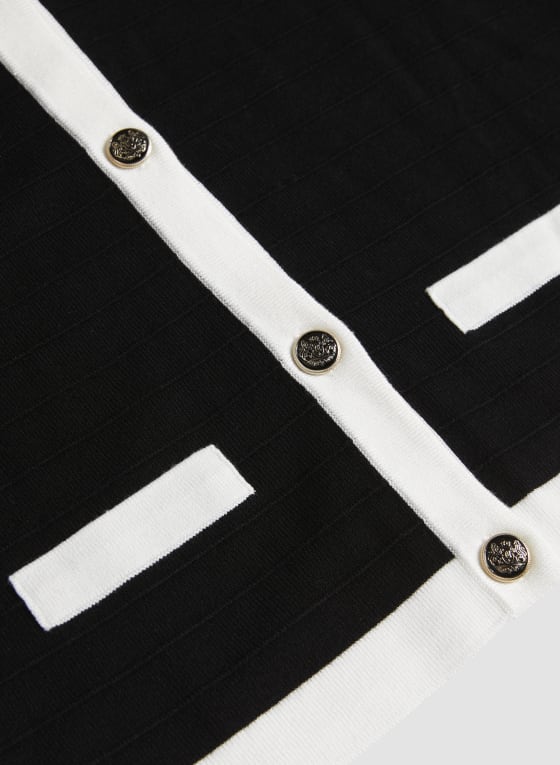 Contrast Trim Knit Cardigan