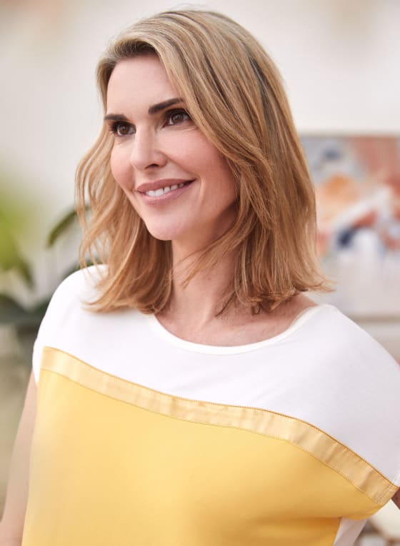 Satin Detail Colour Block Top