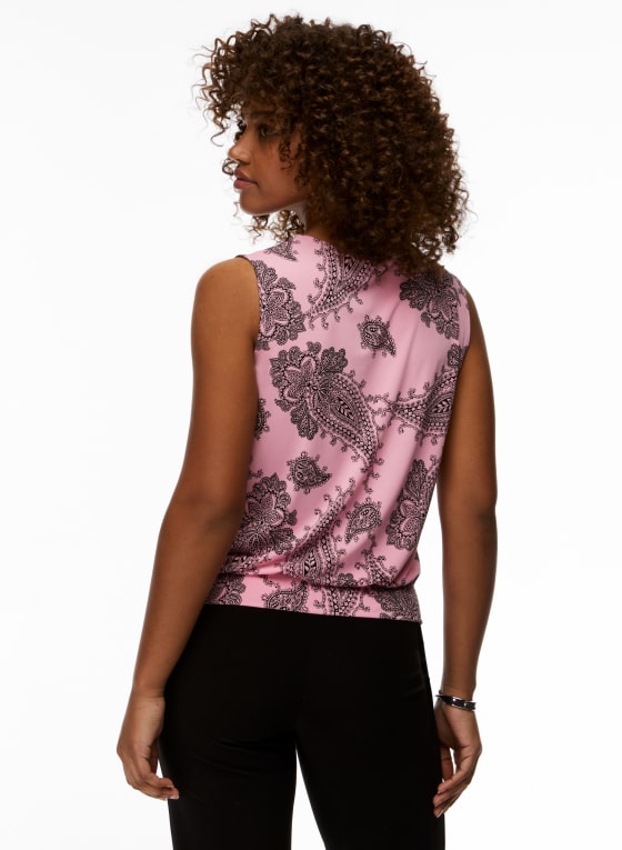 Paisley Print Sleeveless Top