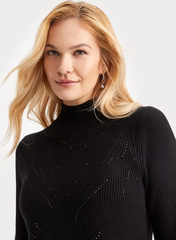 Rhinestone Detail Sweater