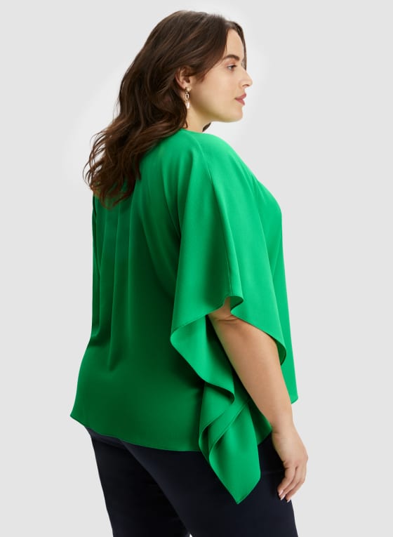 Cascading Sleeve Poncho Blouse