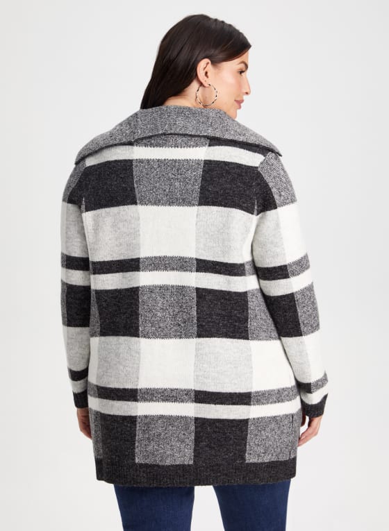 Plaid Motif Coatigan