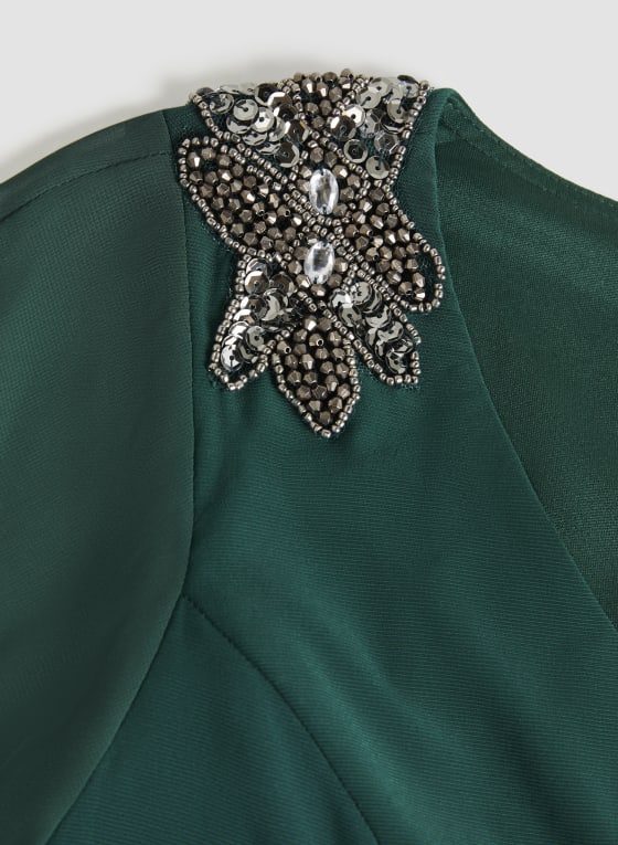 Beaded Detail Chiffon Gown